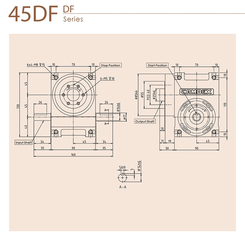 گیربکس ایندکس Camdex مدل RU45DF